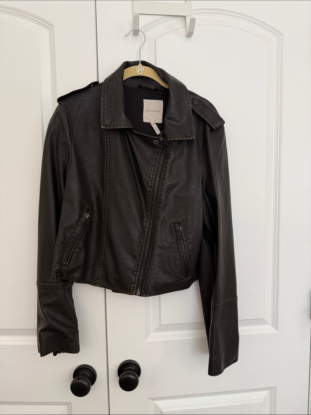 Black Artificial Leather Jacket